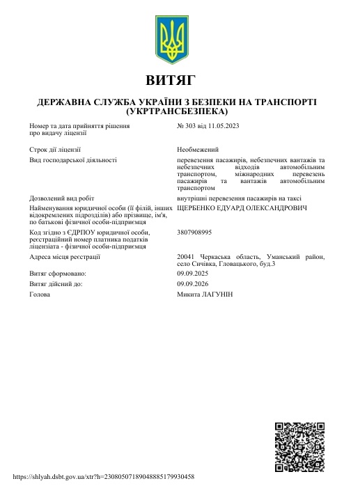 Лицензия на перевозку пассажиров такси
